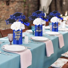 3 Sets Graduation Table Centerpiece Decorations Blue and Gold Class of 2026 I…
