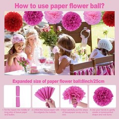 Hot Pink Birthday Party Decorations for Girls Womens