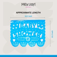 Baby Shower Party Banners~ 3Pack 18ft each Banner-Plastic Papel Picado Blue/azul