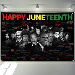 Juneteenth Decorations Happy Juneteenth Banner 72″ x 48″ African American Indepe