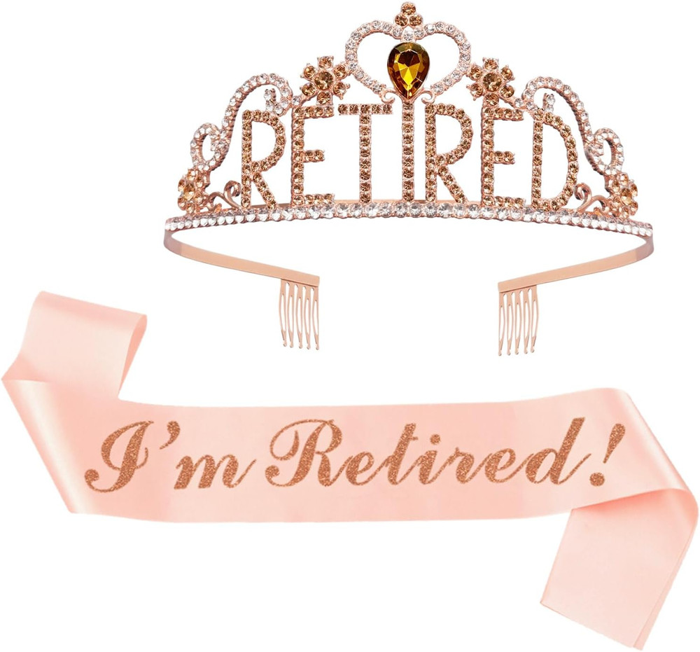 JETKONG Retirement Party Decorations Retired Tiara/Crown, Retired