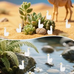 100Pcs Mini Resin Gooses, Tiny Gooses Figurines, Bulk Small Goose