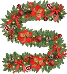Christmas Garland with Lights 9FT Timer Prelit Garland Battery Operated Outdoor