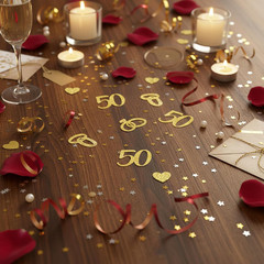 200Pcs 50Th Anniversary Decorations, 50Th Wedding Anniversarys Decorations, Gold