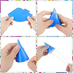 10 Pcs Mini Birthday Party Hats Multicolor Paper Cone Hats for Kids Girls Pet…