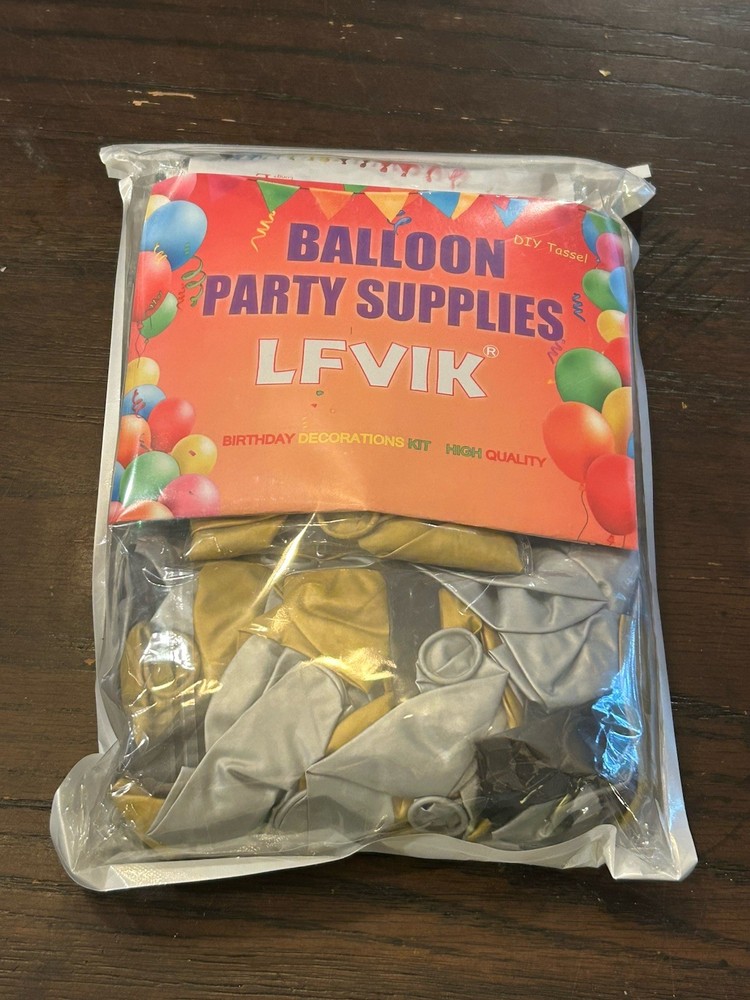 Gold Silver Black Balloon Decoration Kit Birthday Anniversary Party Decor New