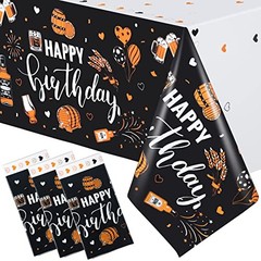 Tegeme 3 Pieces Whiskey Birthday Tablecloth Whiskey Cheer Happy Birthday Table