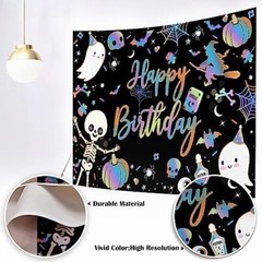Mocsick Halloween Happy Birthday Backdrop Boo Spooktacular Halloween Paty Decora