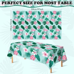 Stylish Hawaiian Themed Tablecloths (2 Pack) – 52 x 87 Inches, Easy Cleanup