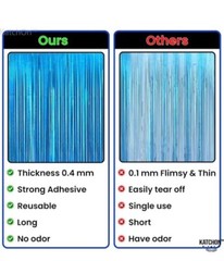 2-Pack Iridescent Blue Backdrop Curtain 3ft x 8ft Ocean Backdrop Streamers New