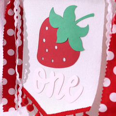 Strawberry High Chair Banner – 1St Birthday Decoration, First Birthday Decoratio
