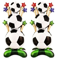 2 Pcs Soccer Balloons Set, Standing Soccer Foil Balloons for Sports Theme Soc…