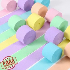 Epakh 12 Rolls Pastel Crepe Paper Streamers 984ft Party Wedding Decor