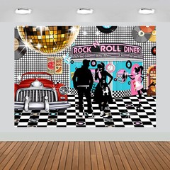 50s Rock N Roll Diner Backdrop Party Decoration Photography Background 7×5 feet