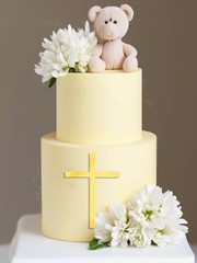 10 Piece Set Gold Cross Cake Toppers 3.82×5.59 Inch Baptism Holy Communion