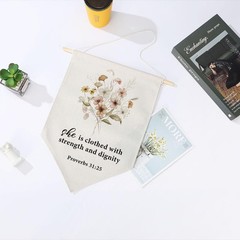 2 PCs Inspirational Bible Verse Botanical Toddler Baby Room Nursery Wall Deco…