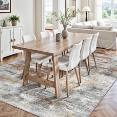Washable Rug 6×9, Abstract Morden Soft Area Rug, Non-Slip Low Pile Rugs for L…
