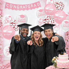 Graduation Decorations 2026 – Graduation Balloons 62Pcs 12 Inch Pink White Gr…