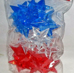 Patriotic Stars Table Scatter Decor 27 Count Red Blue Clear July 4th