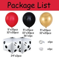 Casino Theme Party Decorations 133PCS Red and Black Gold Balloon Garland Arch…