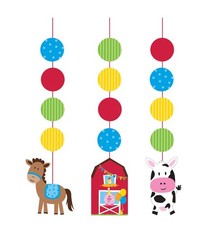 Creative Converting Farm Animals Hanging Cutouts – 3 Pcs Multicolour one size