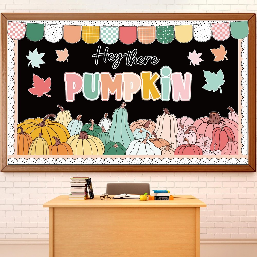 Autumn Thanksgiving Pumpkin Bulletin Board Decorations Leaves Paper Cutouts