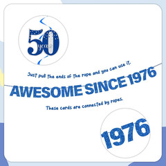 50Th Birthday Decorations Men Kit – 16 Pcs Blue Sliver Awesome since 1976 Banner