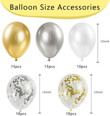 Gender Reveal 60 Pcs Balloons for Birthday Party，12 Inch Gold and Silver Late…