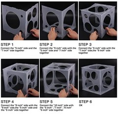 14 Holes Balloon Sizer Cube Box Collapsible Measurement Tool for Birthday Party
