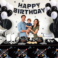 Space Battleship Wars Lightsaber Birthday Party Decorations,25 Guests Star Galax
