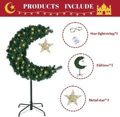 3ft Lighted Ramadan Moon Tree Star Decorations Islamic