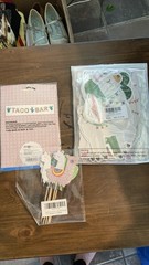 Llama Cactus And Taco Bar Banner Cupcake Cake Picks, New Unopened Packages