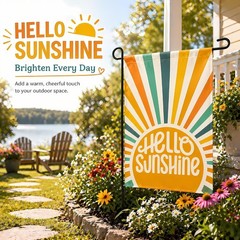 Vibrant 12″ x 18″ Summer Garden Flag – Double-Sided Hello Sunshine Design