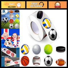 800 Pcs Waterproof Sports Stickers – Basketball, Baseball, Soccer, Football & Mo