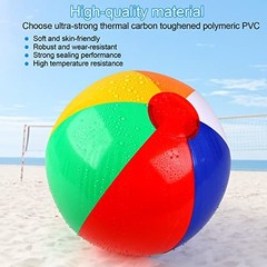 6 Pack Inflatable Beach Balls 10 Inch Rainbow Pool Toys Summer Water Games Kids