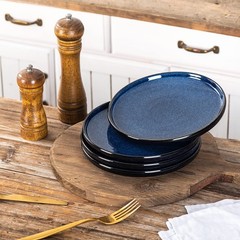 vicrays Ceramic Dinner Plates Set – Porcelain 10 Inch 10 inch, Starry Blue