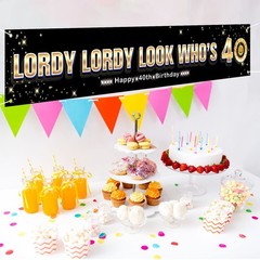 Lordy Lordy Look WhoS 40 Decorations Large Funny Forty Birthday Banner for Men