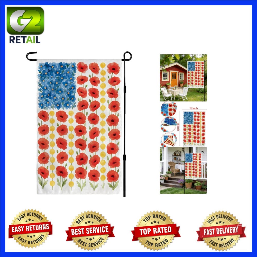 Double-Sided Patriotic Garden Flag – 250th Anniversary Celebration – 12×18 Inch