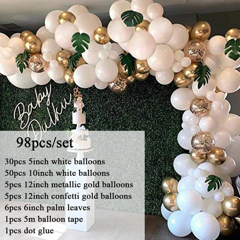 Balloon Garland Arch Kit 16Ft Long Pink White Gold Latex Bday Party Decorations