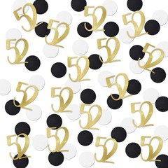 200 PCS Gold Glitter 52nd Birthday Anniversary Number 52 Table Confetti