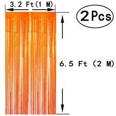 Black Orange Metallic Tinsel Foil Fringe Curtains – Halloween Graduation Part…