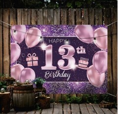 Happy 13 Th Brithday Backdrop Decoration Banner New