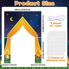 3Pcs Camping Party Decorations Porch Banners Backdrop for Summer Camp Campfir…