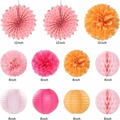 Hot-Pink Orange Fall Birthday Party-Decorations 21pcs Autumn Women Peach Happy