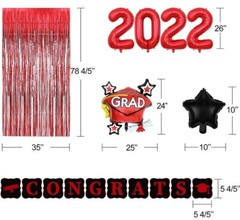Graduation Party Decorations 2022*Supply Kit Red,Black & White*NEW LOW PRICE!