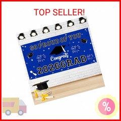 Graduation Decorations 2026 Blue Graduation Banner 66.1″ x 33.8″ Graduation Back