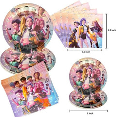 Kpop Demon Hunter Birthday Party Supplies and Decorations for 16 Guests – Banner
