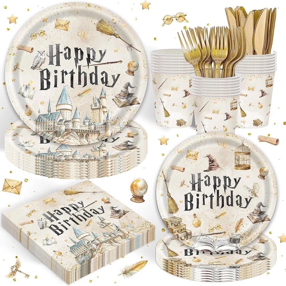 Harry Potter Style Wizards – Happy birthday – Party Supplies – Serves 20 Guests