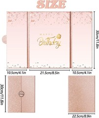 Rose Gold Happy Birthday Decorations, Creative Birthday Guest Sign in Book Al…