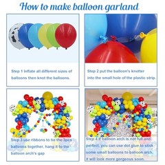 Red Blue Yellow Balloons Arch Kit, 162pcs Multi Color Red Yellow Green Blue